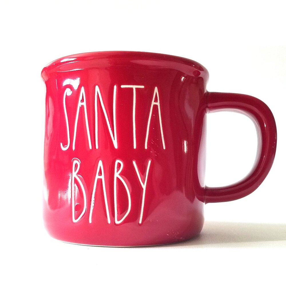 Rae Dunn Santa Baby Dimpled Red Mug Holiday Collection